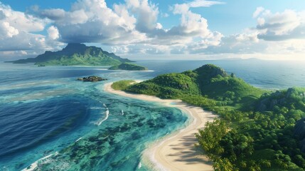 Tranquil Maldives Island Oasis - Serene Tropical Beach Utopia, Azure Ocean Vistas, and Cloudless Skies, 4K Wallpaper