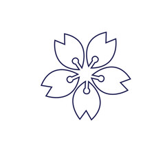 Sakura  vector icon logo design, symbol. Emblem