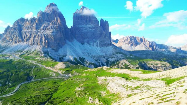 The beautiful rocky cliffs of Tre Cime di Laverado