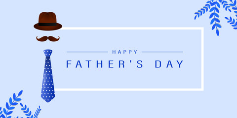 Vector illustration of Happy Father's Day social media feed template