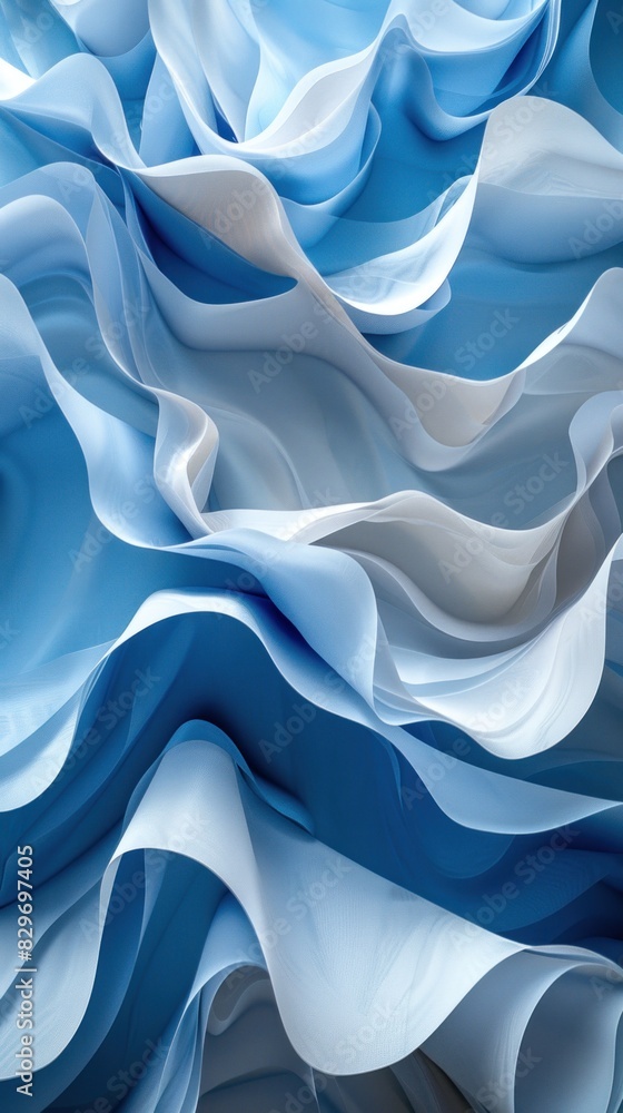 Aufkleber blue and white waves create a dynamic pattern on the abstract background, adding movement and textur