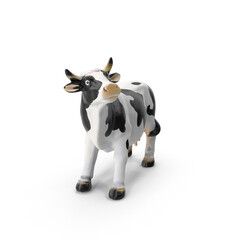 cute 3D cartoon cow vector illustration on isolated background