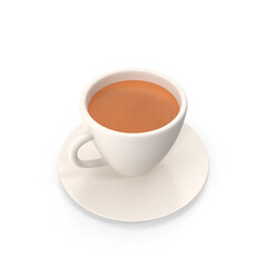 Cup of hot coffee 3d illustration, rendering, icon isolated