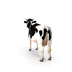 cute 3D cartoon cow vector illustration on isolated background