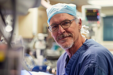 Portrait of an anesthesiologist in a hospital operating room