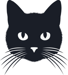 Minimalist cat face. Cat style icon and logo