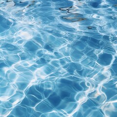 Obraz premium Clear blue water in a swimming pool. Sunlight reflecting on the surface. Generative AI.