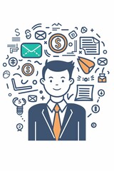 A man is smiling and wearing a suit and tie