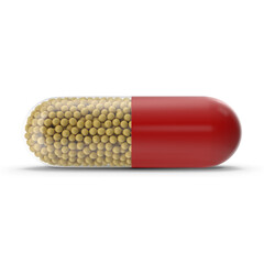 Medicine Pill 3d icon. Isolated object on a transparent background 3d
