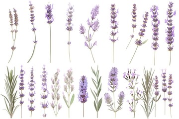 Over The Top Lavender Collection Isolated on White Background for Health View
