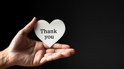 Heartfelt Thank You Gesture with Heart-Shaped Card