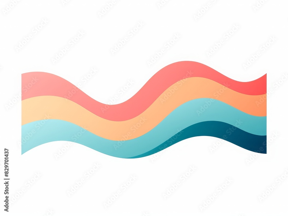 Poster abstract colorful wave design with overlapping pastel curves on a white background. modern graphic a
