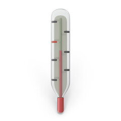 Thermometer medical. A glass thermometer for measuring the temperature of the human body. Vector illustration.