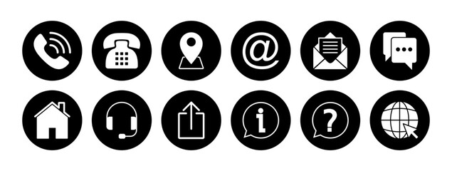 Contact us icon vector. web icon vector. business card contact information icon.