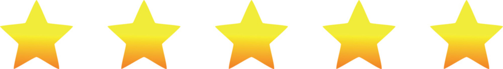Five stars testimonial product rating flat gradient icon for apps, UI, template and websites. Product Quality, Feedback, Customer review. review service, satisfaction. 5 score. Vector design element.