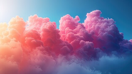 Stunning vibrant pink and purple clouds in a blue sky, capturing the beauty of nature and the mesmerizing colors of the sky.