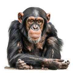 Fototapeta premium A baby monkey is sitting on the ground with its hands on its face