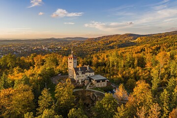 Outlook tower Liberecka vysina, near Liberec.