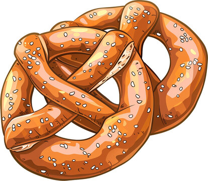 recommend clip art: Twisted Delight: Simple Cartoon of a Pretzel