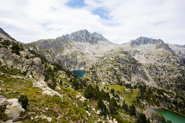 Summer landscape in Vall de Boi in Aiguestortes and Sant Maurici National Park, Spain