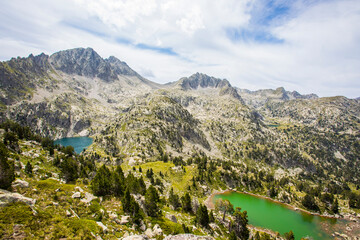 Summer landscape in Vall de Boi in Aiguestortes and Sant Maurici National Park, Spain