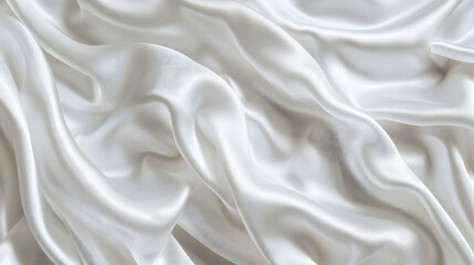 Obraz premium White silk fabric textured background. Generative AI.
