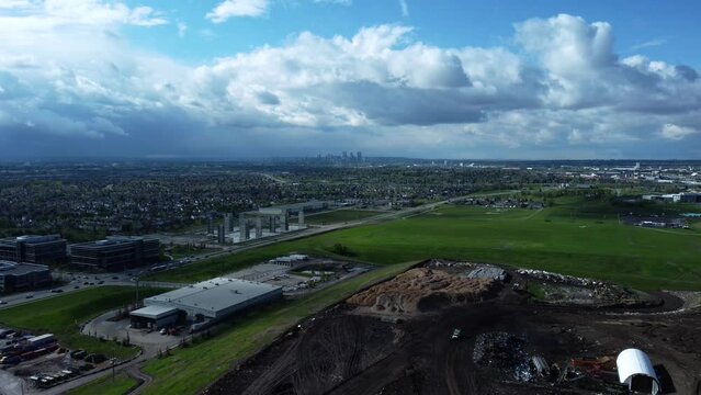 Aerial View of ECCO Recycling and Energy Corp Dumpyard - Calgary, Alberta