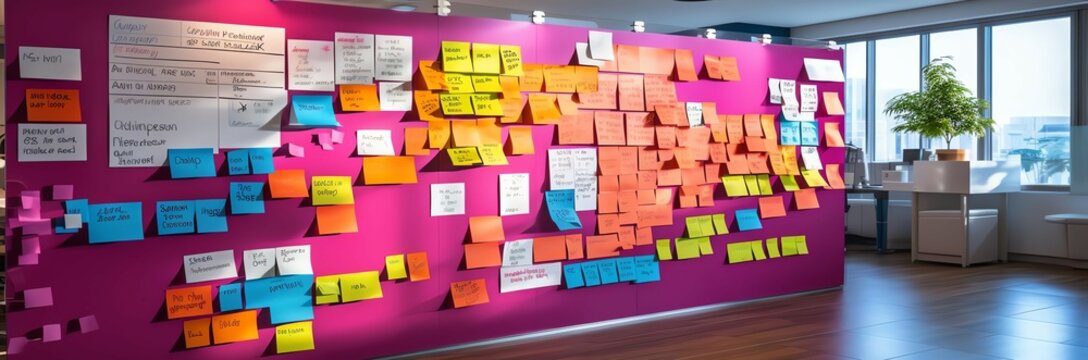 Agile Methodology Training scrum board setup where agile teams learn about sprint planning and iterative development