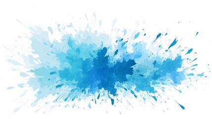 Vibrant blue watercolor splash isolated on white background. Artistic abstract paint splatter for creative design and colorful backgrounds.