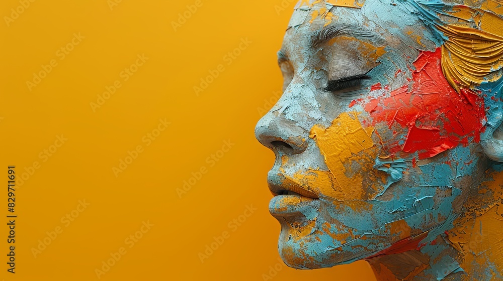 Poster a minimalistic abstract background featuring a color gradient from warm to cool tones with blurred t