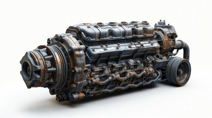HighDefinition Engine Block DiCut PNG on White Background