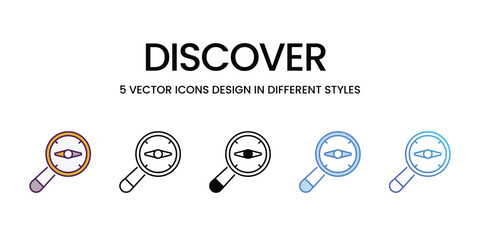 Discover vector icons set stock illustration