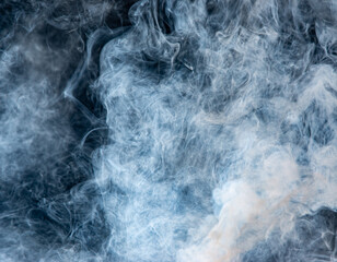 gray smoke on a black background.