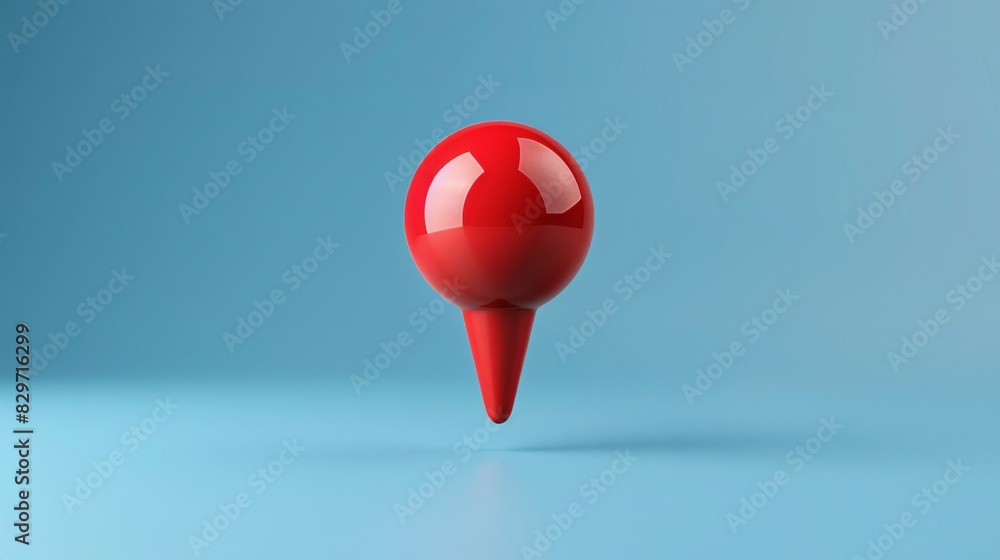 Aufkleber minimalist image featuring a red map pin icon floating against a blue background, symbolizing locati