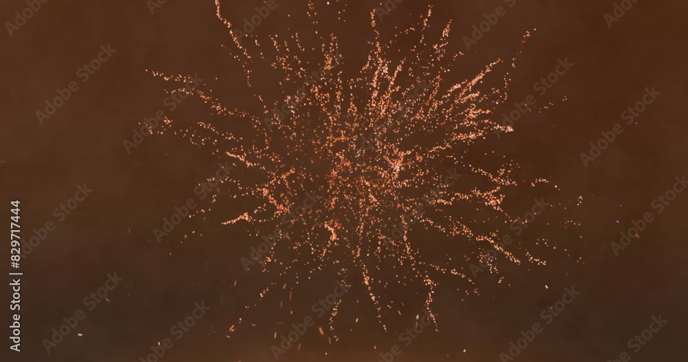 Poster image of fireworks exploding on brown background