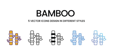 Obraz premium Bamboo vector icons set stock illustration