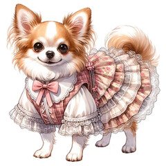 chihuahua puppy with a Lolita (fashion style)