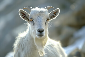 Close up of a goat on Eid Al Adha, generative by ai