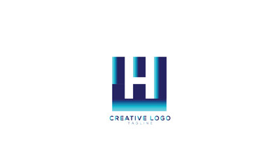 WH HW Abstract initial monogram letter alphabet logo design