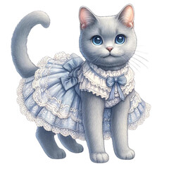 cat with a Lolita (fashion style)