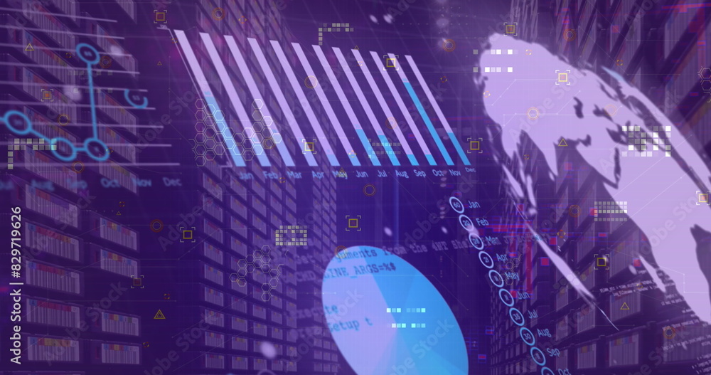 Aufkleber image of digital data processing over servers