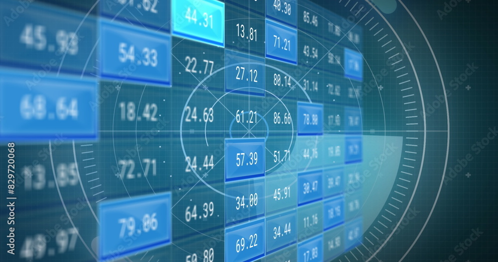 Poster image of statistics and financial data processing