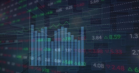 Image of financial data processing over statistics