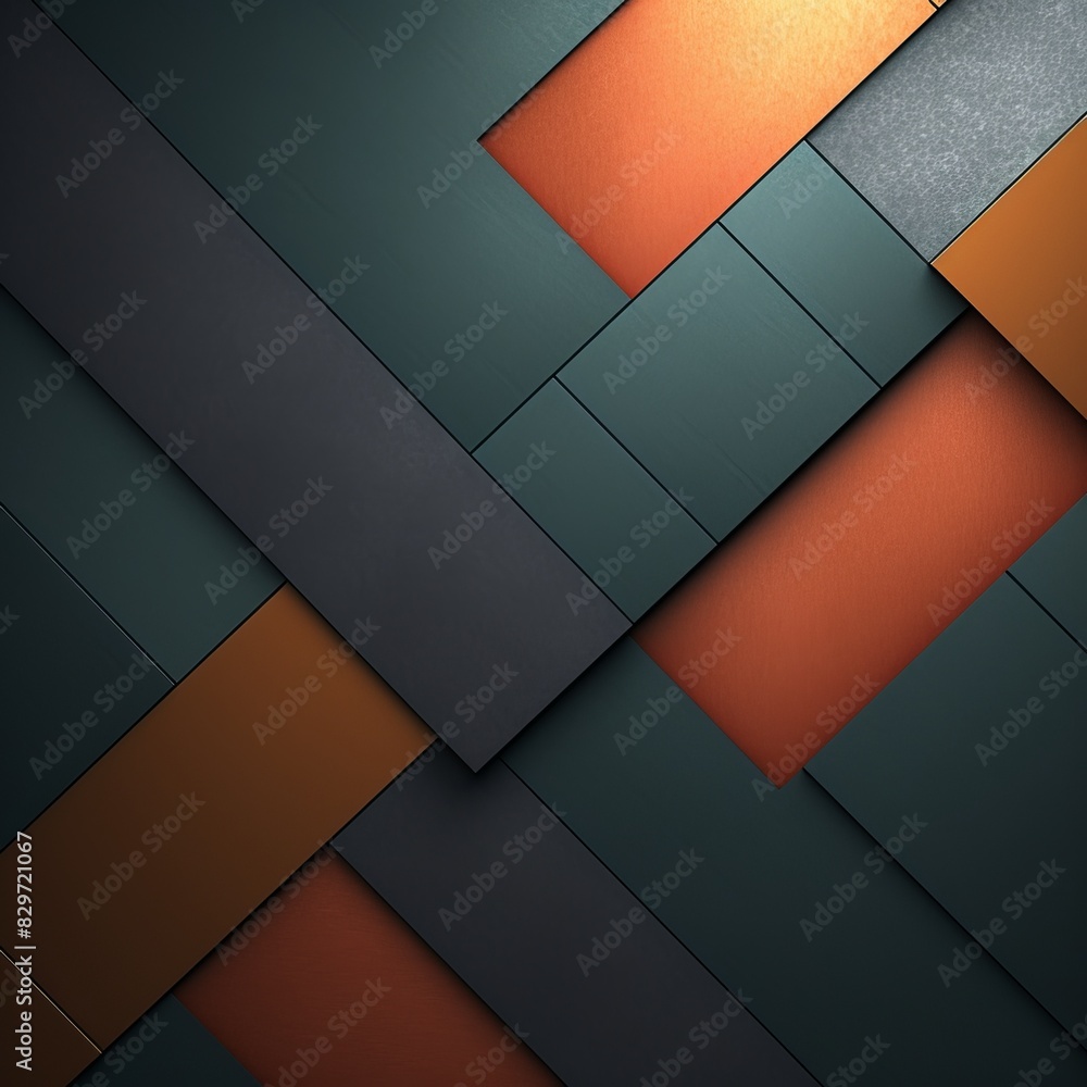 Poster modern abstract background with geometric shapes in dark blue and orange tones, perfect for design a