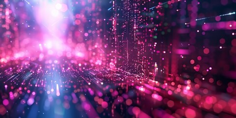 Fototapeta premium Bright lights create abstract patterns against a blurred background