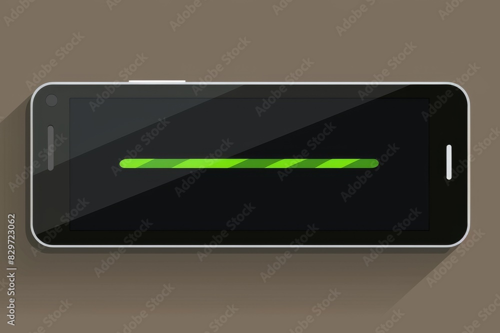 Poster smartphone with a green progress bar, symbolizing data encryption and secure file transfer in mobile