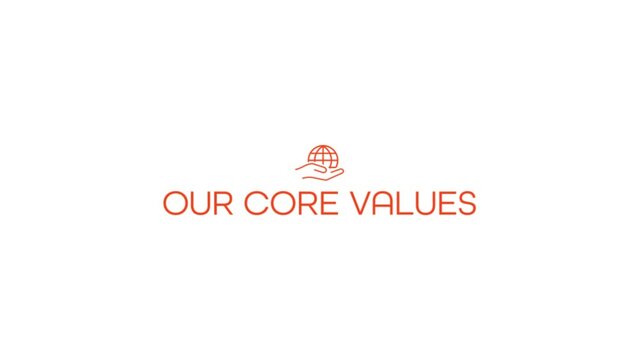 Our core values sign on white background