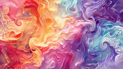 Fototapeta premium A vibrant pastel swirl of colors merging into chaotic patterns
