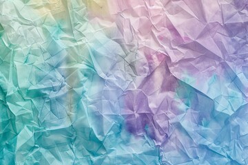 Obraz premium Abstract background of crumpled pastel paper with shades of blue, purple, and pink.