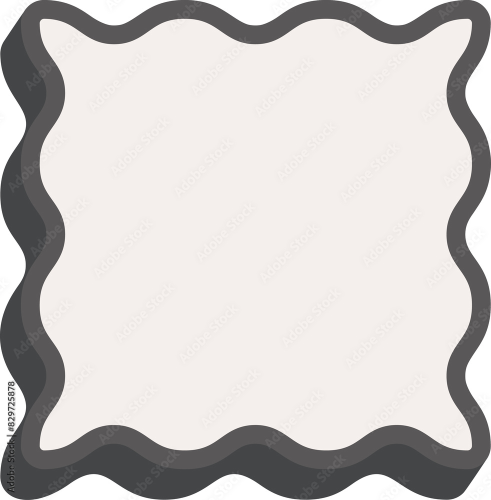 Poster wavy rectangle frame. scallop edge box. outline squiggle border. groovy zigzag abstract shape. cute 